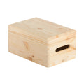 Compact Wooden Storage Box with Handle - Natural Pine Finish