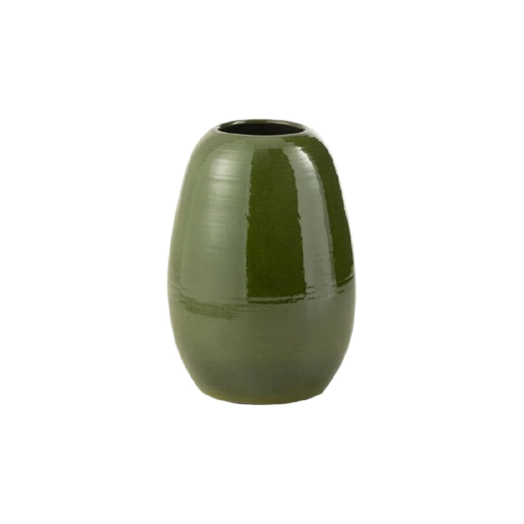 Elegant Green Ceramic Vase - Modern Decorative Pot for Home & Garden