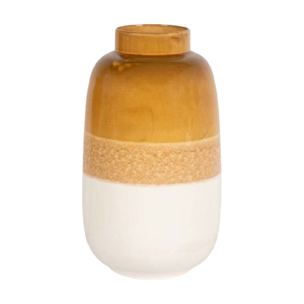 Ceramic Two-Tone Vase with Matte and Glossy Finish