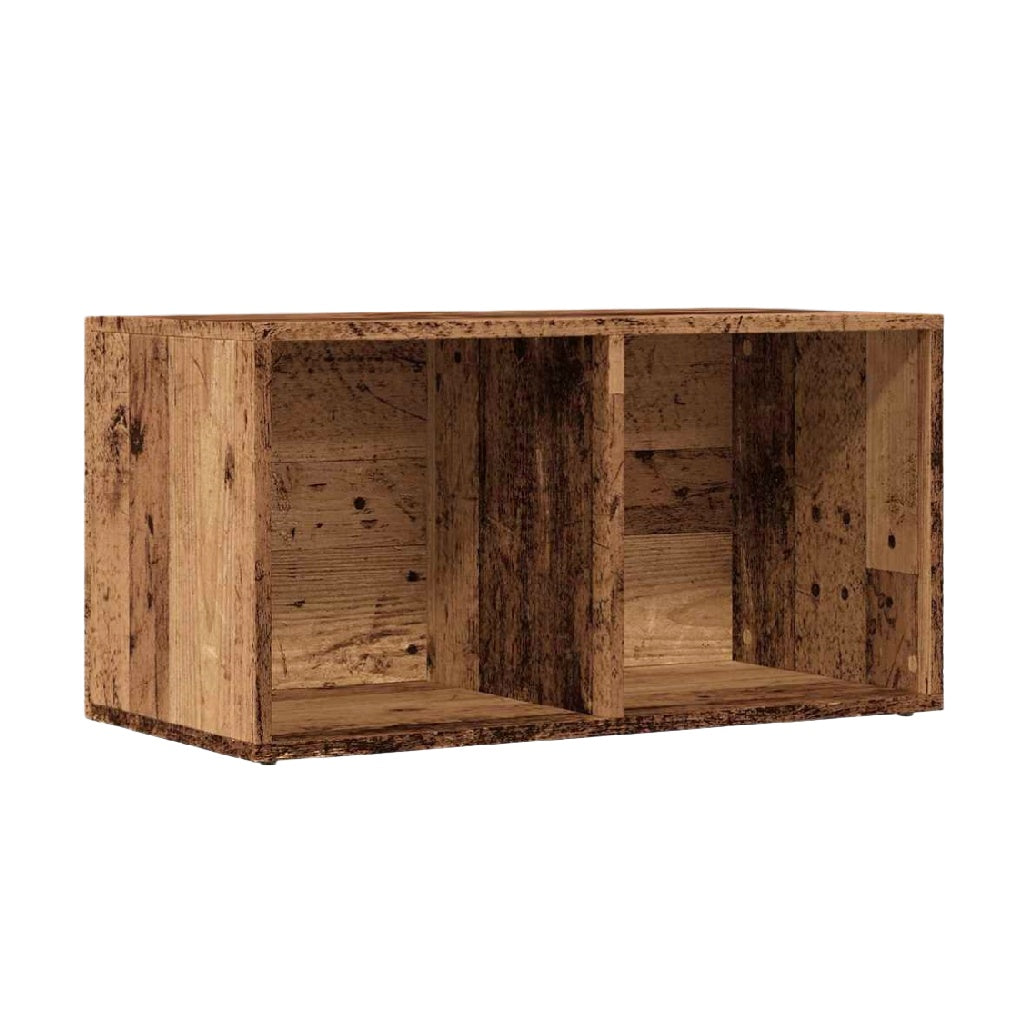 Rustic Solid Wood Storage Shelf with Multiple Compartments