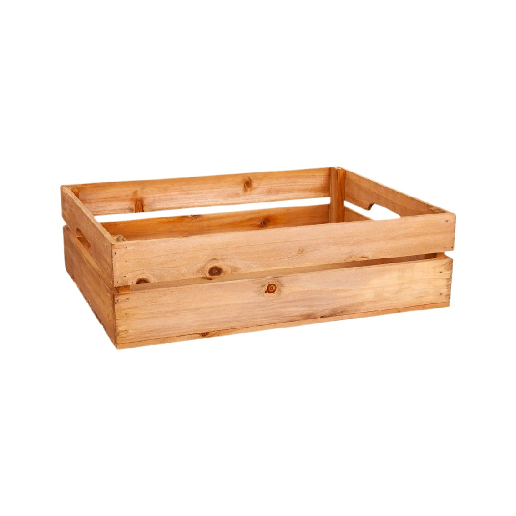 Rustic Wooden Storage Crate – Versatile Organizer for Home & Office